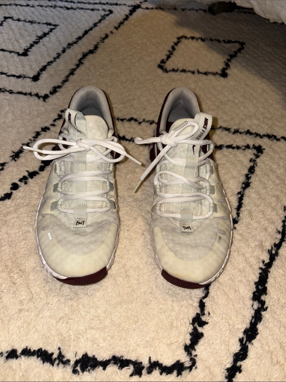 Nike Women's White and Maroon metcons